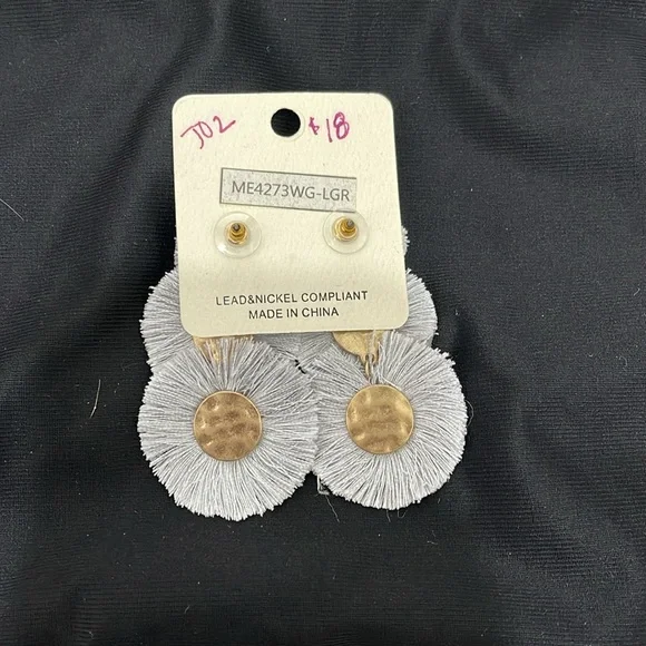 Silver Fringe Drop Earrings - Picture 2 of 3